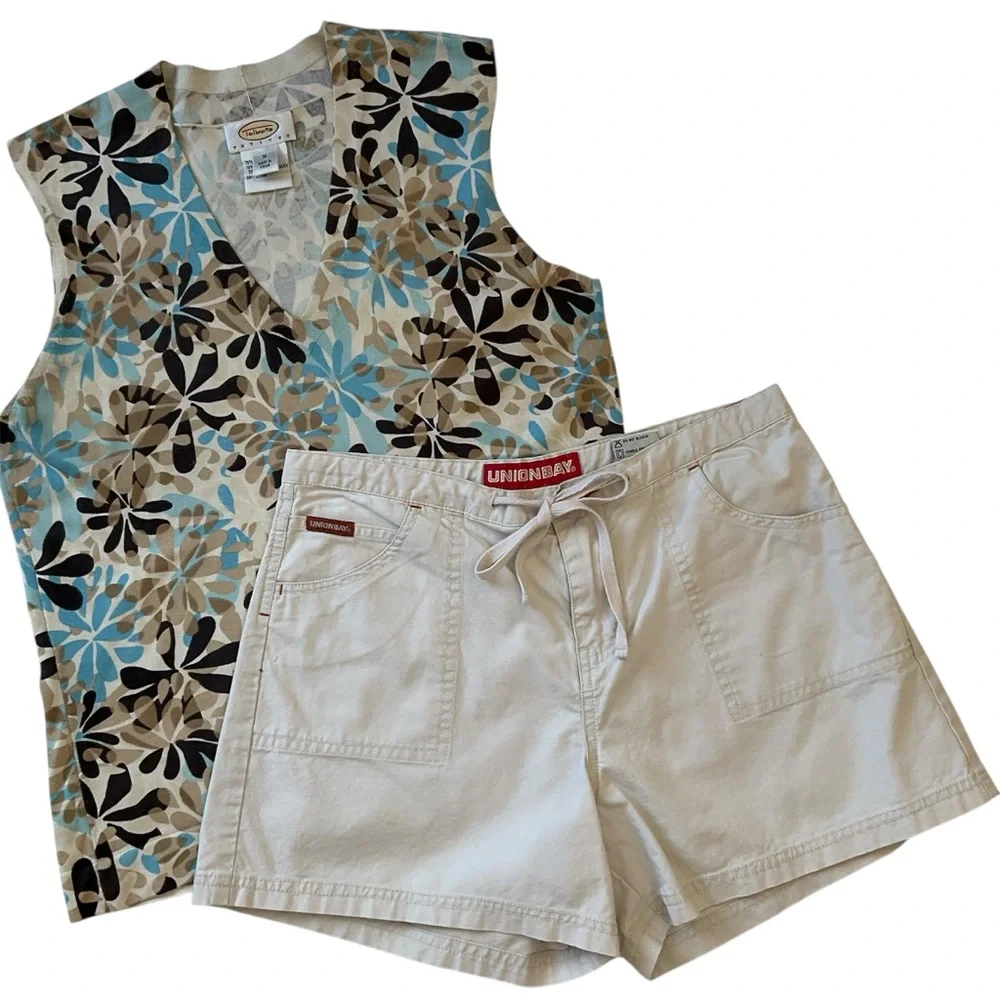 Vintage Y2K Unionbay Women's Tan Shorts 100% Cotton 3